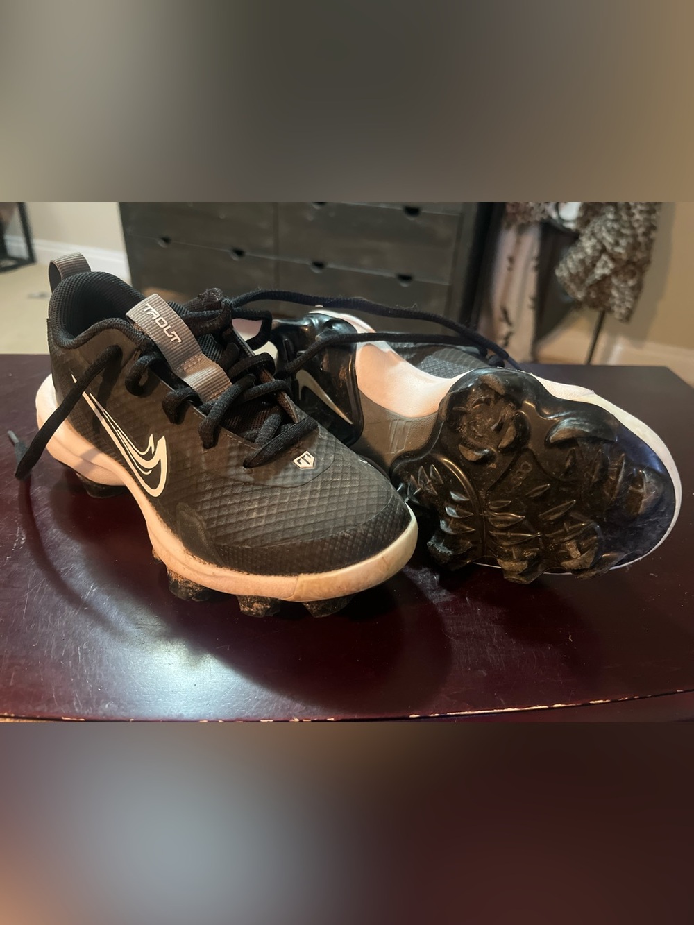 Nike Black and White Baseball Cleats